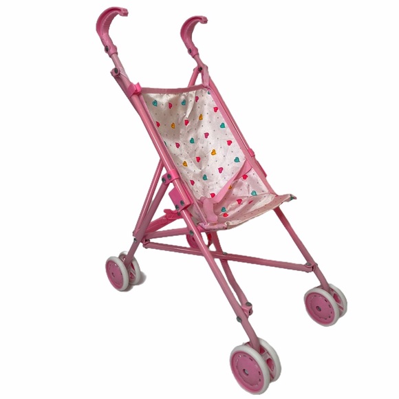 Disney Baby Doll Stroller Pink Satin Hearts Princess Doll Stroller - Picture 2 of 15